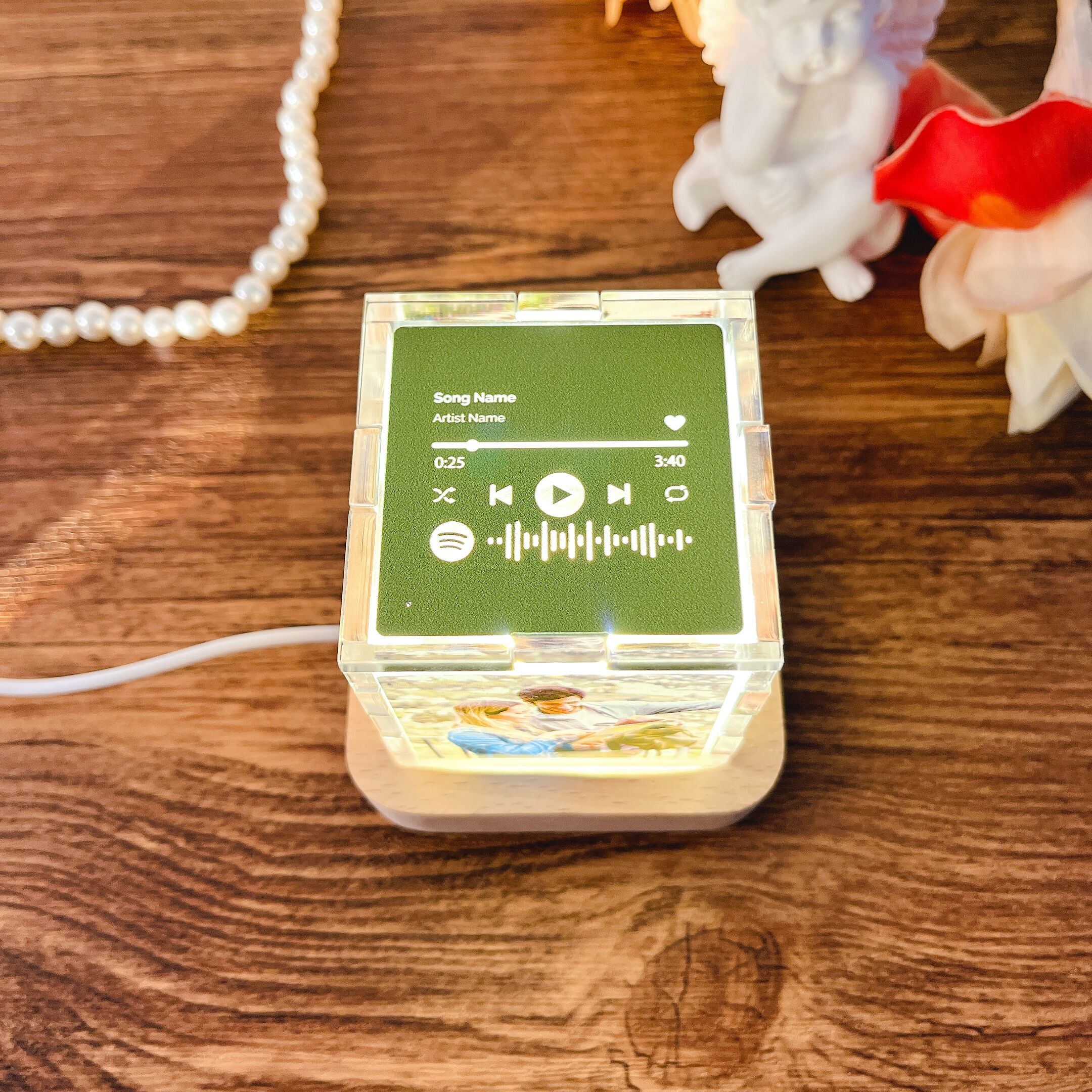 Personalized Spotify Code Acrylic Cube Lamp Creative Gift for Couples