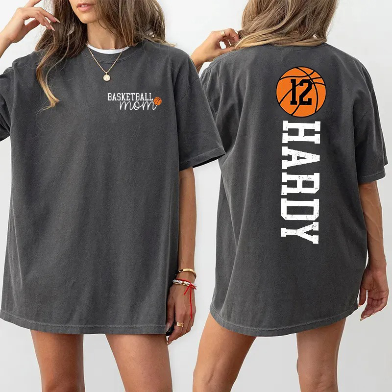 Personalized Washed T-shirt Basketball Custom Name and Jersey Number Perfect Gift for Sports Lover