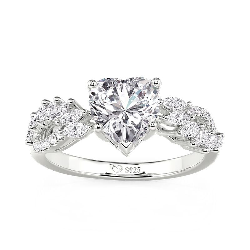 Jeulia Twisted Cluster Heart Shaped Engagement Ring