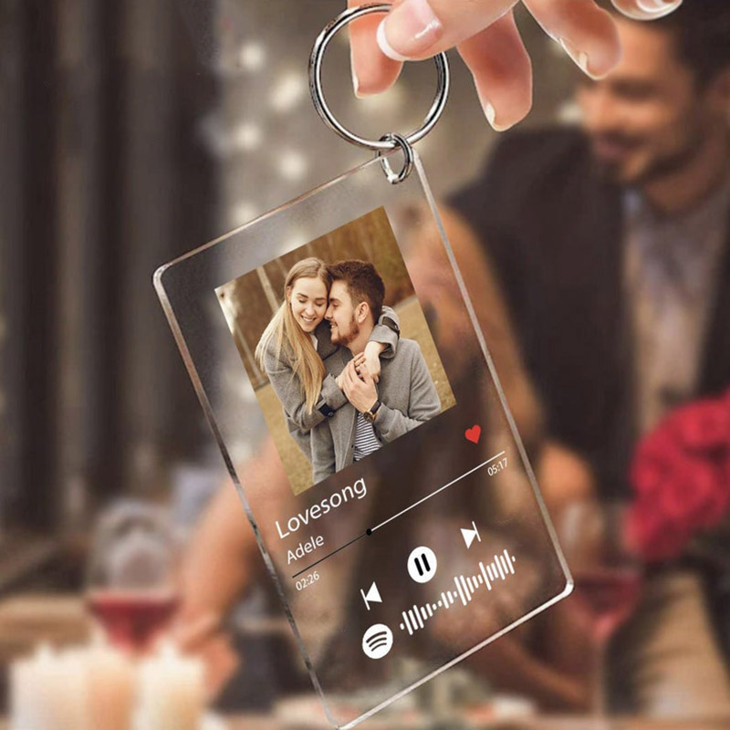 Personalized Scannable Spotify Code Keychain Creative Gift for Him