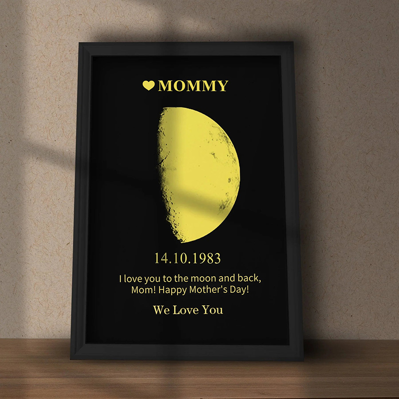 Personalized Moon Phase Photo Frame Warm Gift For Your Love