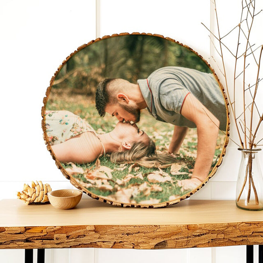 Personalized Couple Wood Picture Frame Initials and Photo can be Added