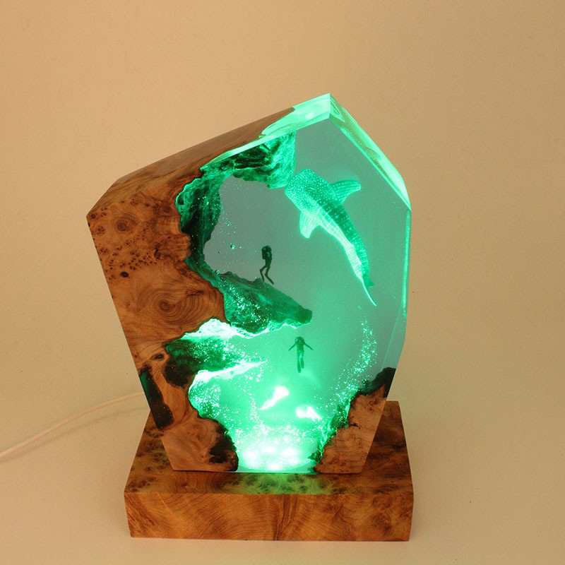 Ocean Whale Shark Resin Night Light Best Gift for Family