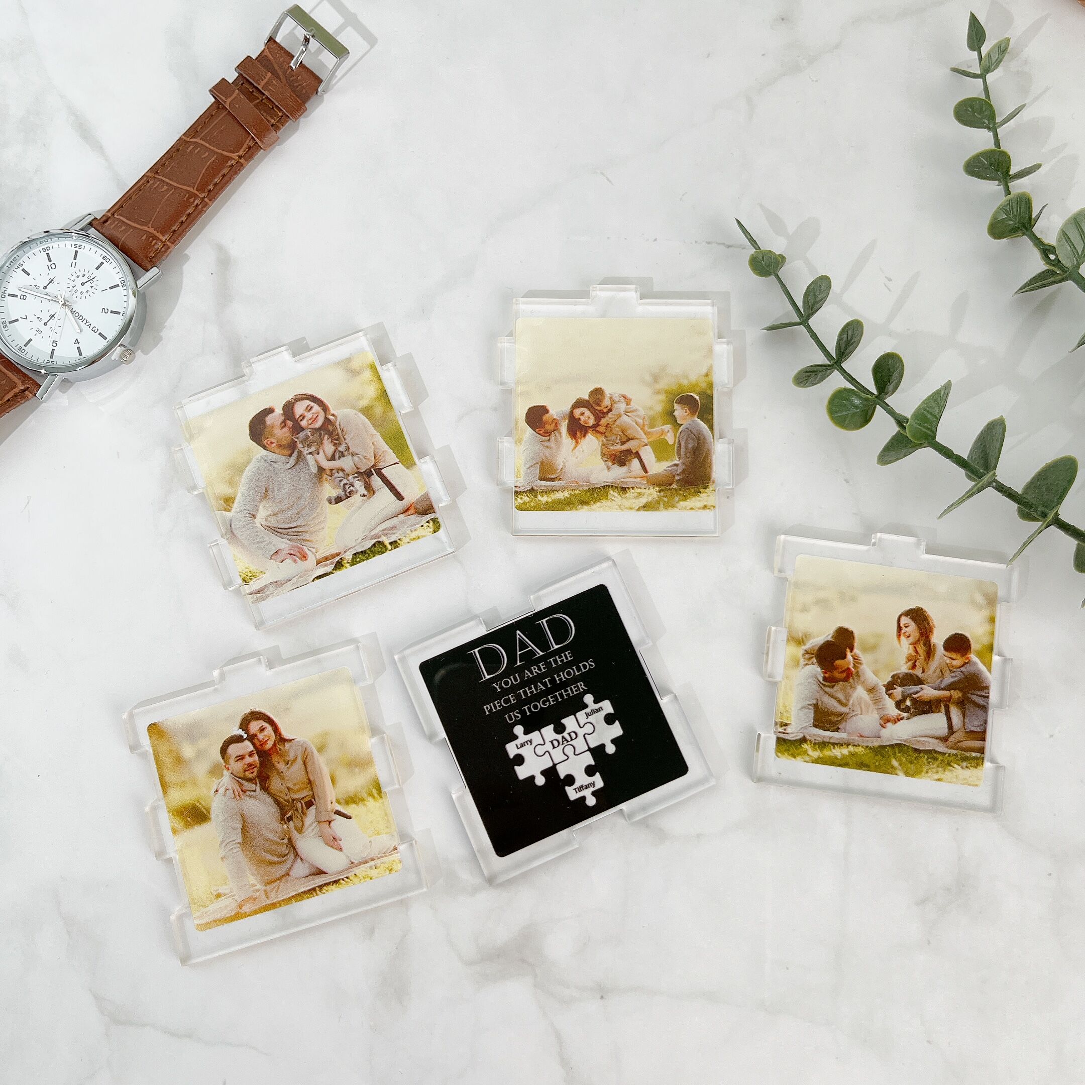 Personalisiertes Namenspuzzle Acryl Zauberwürfel Lampe mit individuellem Foto Wertvolles Geschenk zum Vatertag