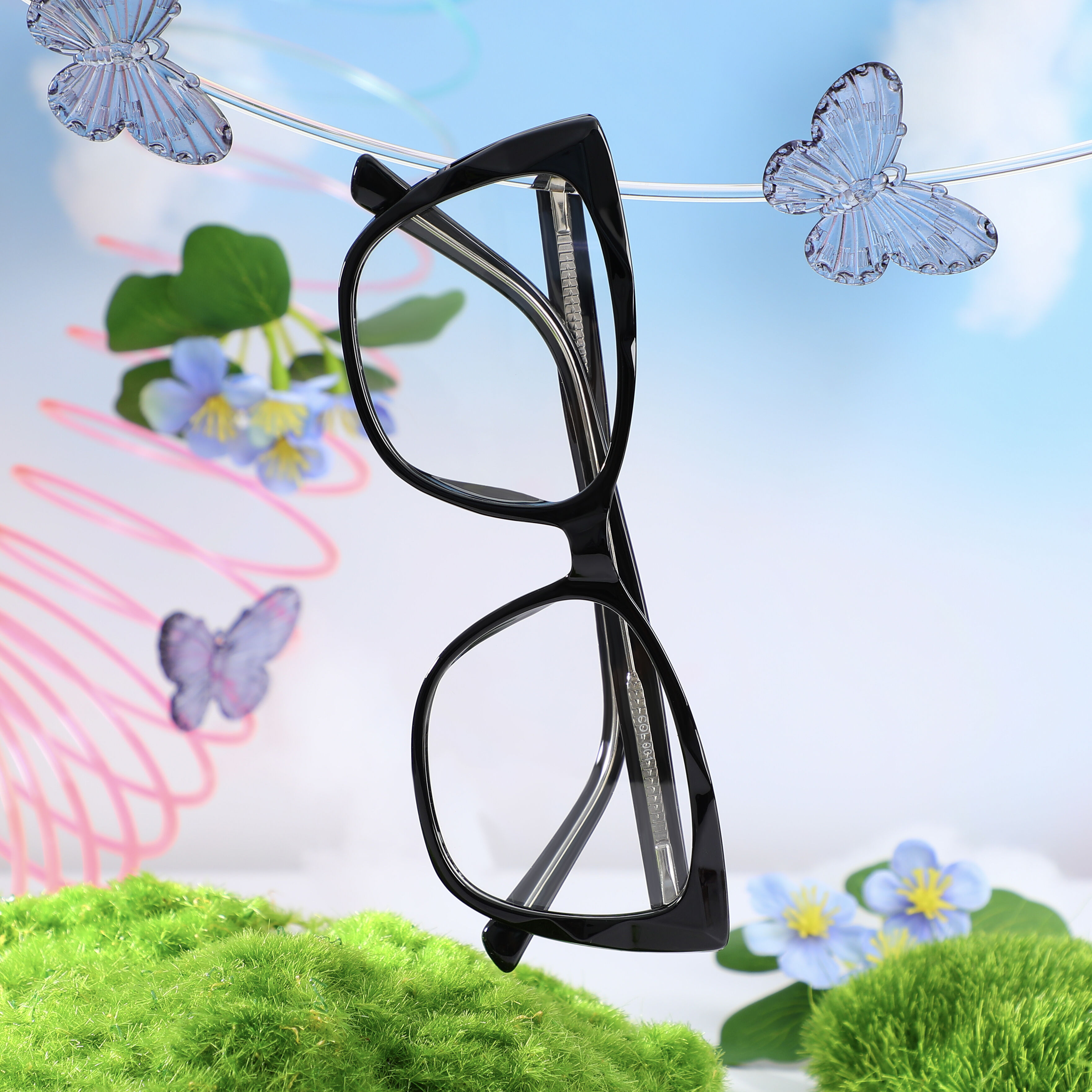 Novia Cat Eye Schwarze Brille