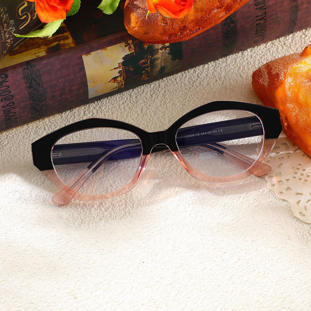 Occhiali da Vista Bobby Ovale Nero Rosa 