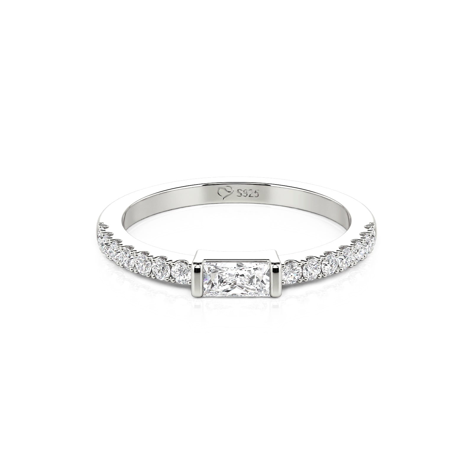 Jeulia Custom Dainty East West Baguette Cut Birthstone Ring