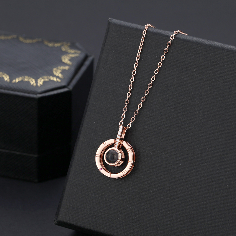 Custom Circle Photo Projection Necklace Beautiful And Perfect Gift