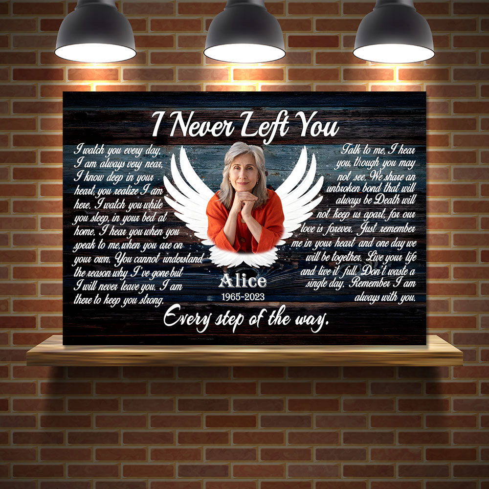Personalized Picture Canvas Wall Art with Custom Name And Date Memorial Present for Family