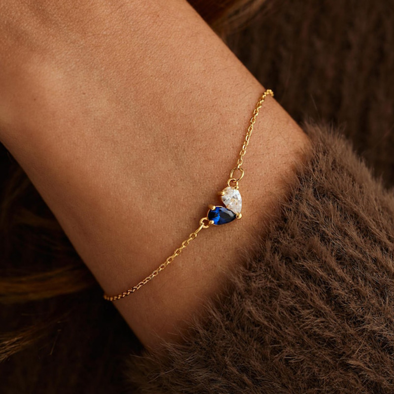 Personalized Heart Birthstone Bracelet Beautiful Birthday Gift For Her