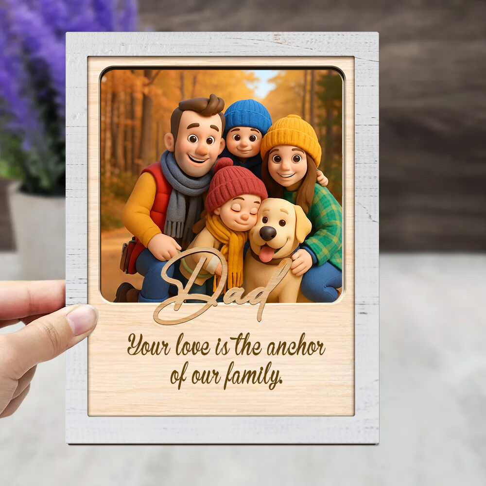 Personalized 3D Cartoon Style Photo Frame Father's Day Gift
