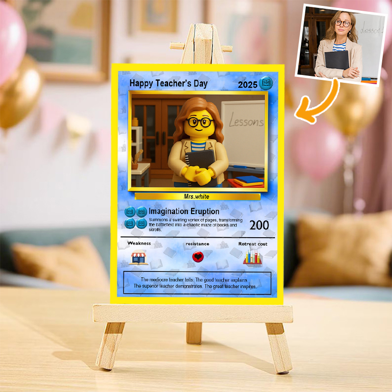 Personalized Cartoon Poke Card Funny Present for Teacher