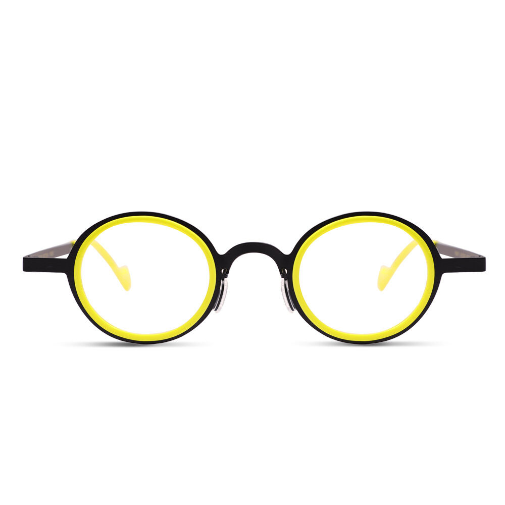 Horacee Round Yellow Glasses