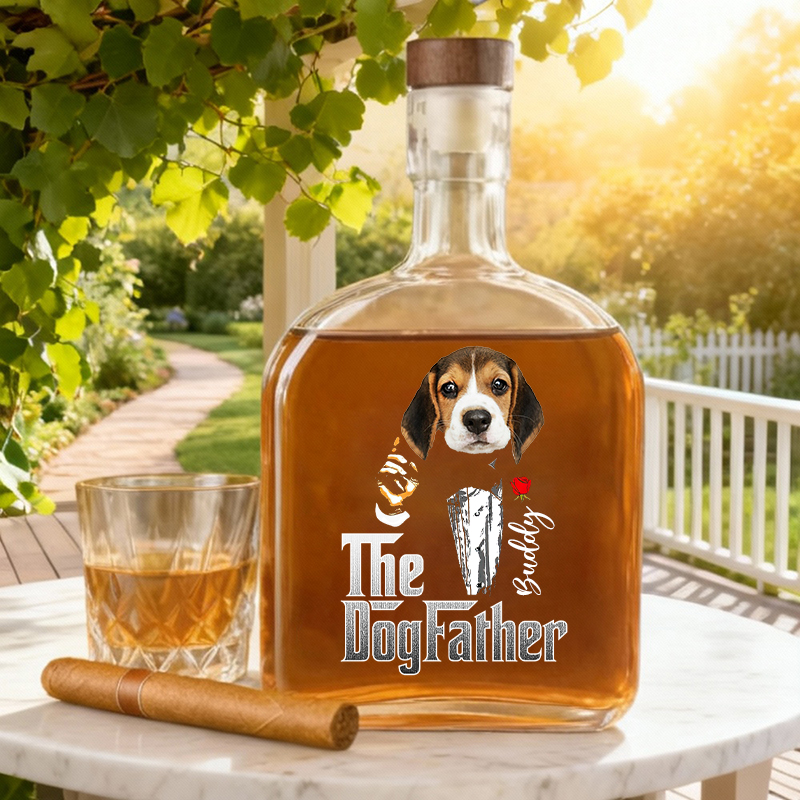 Personalized Picture Whiskey Bottle Funny Present for Pet Lover
