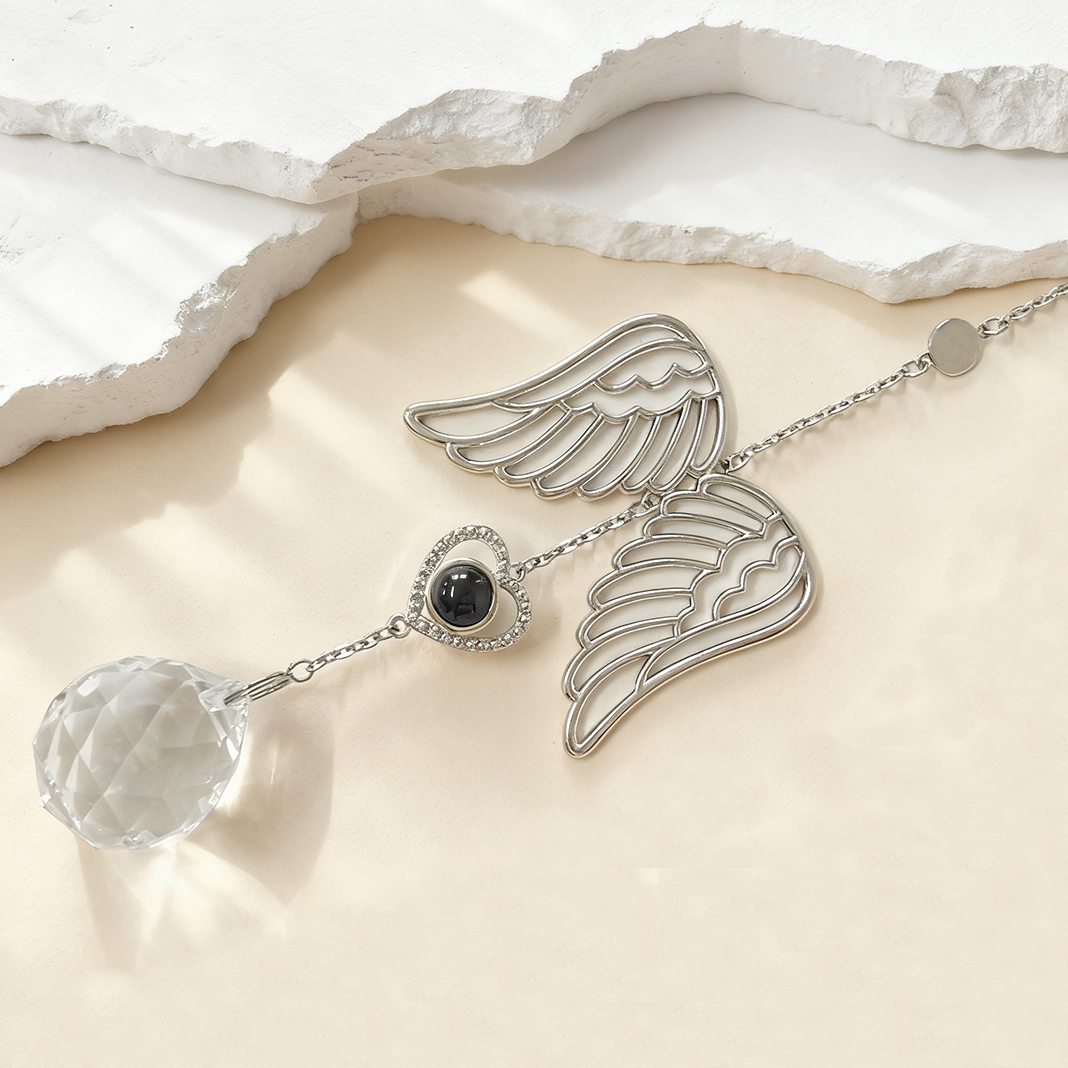 Personalized Angel Wings Projection Picture Ornament Christmas Gift for Family