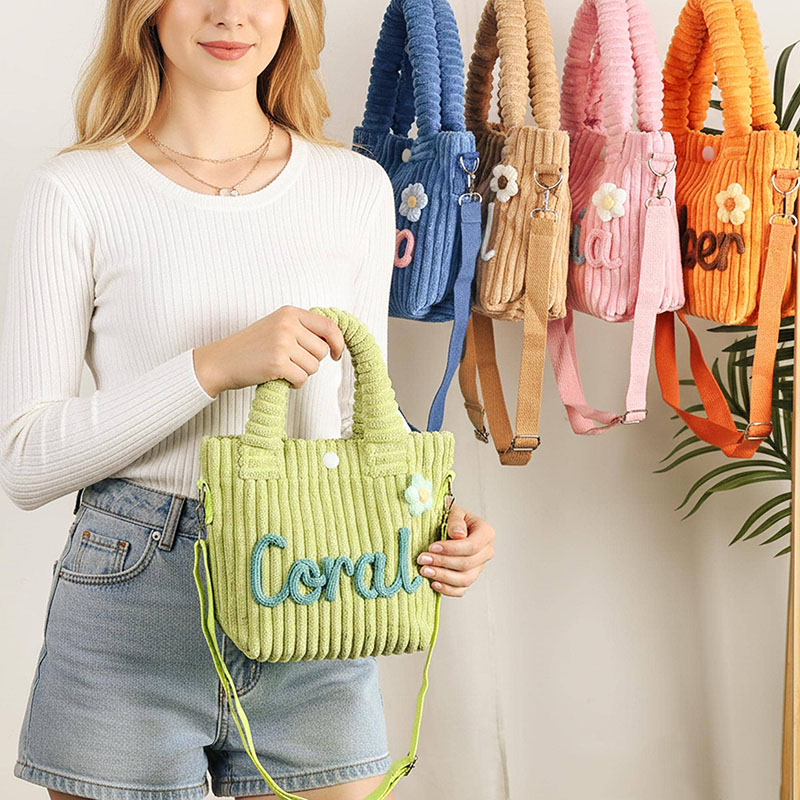 Borsa personalizzata con nome e decorazioni floreali Bellissimo regalo per lei