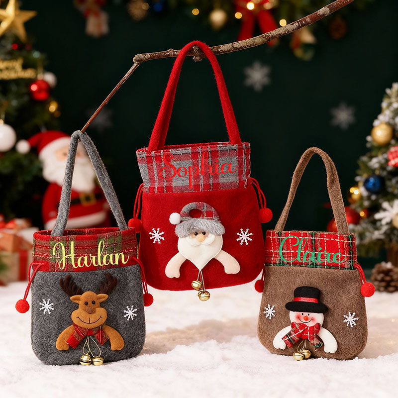 Personalized Embroidered Name Christmas Gift Bag Precious Gift for Friends