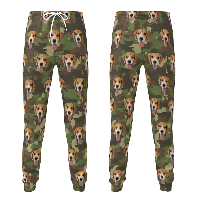 Pantaloni della tuta unisex personalizzati con foto personalizzata Design mimetico Regalo per gli amanti degli animali domestici