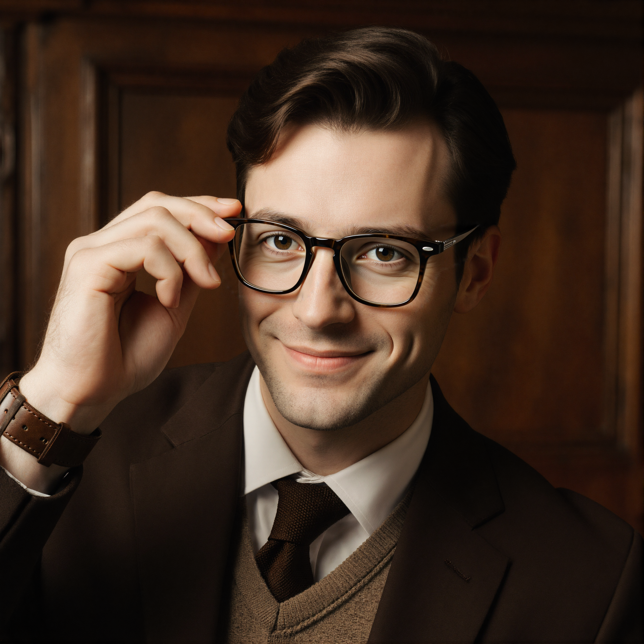 Philip Square Brown Glasses