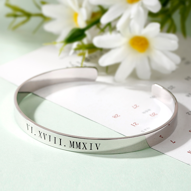 シンプル メッセージ ネーム 刻印 バングル