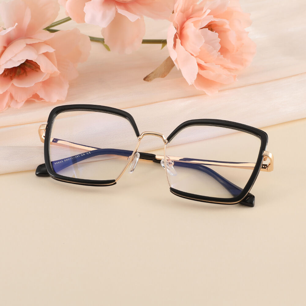 Deborah Geometric Black Glasses