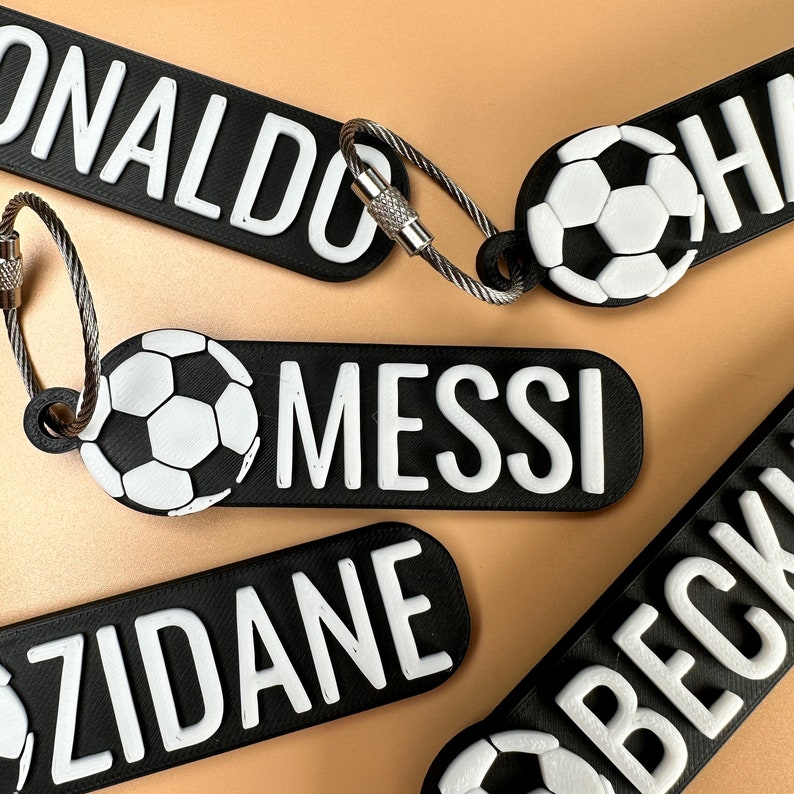 Personalized 3D Printed Name Keychain Special Gift For Football Lovers