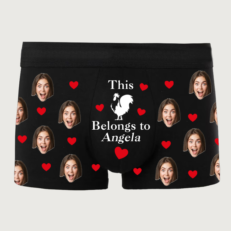 Gepersonaliseerde foto herenondergoed boxershorts met hanenmotief Leuk Valentijnsdagcadeau