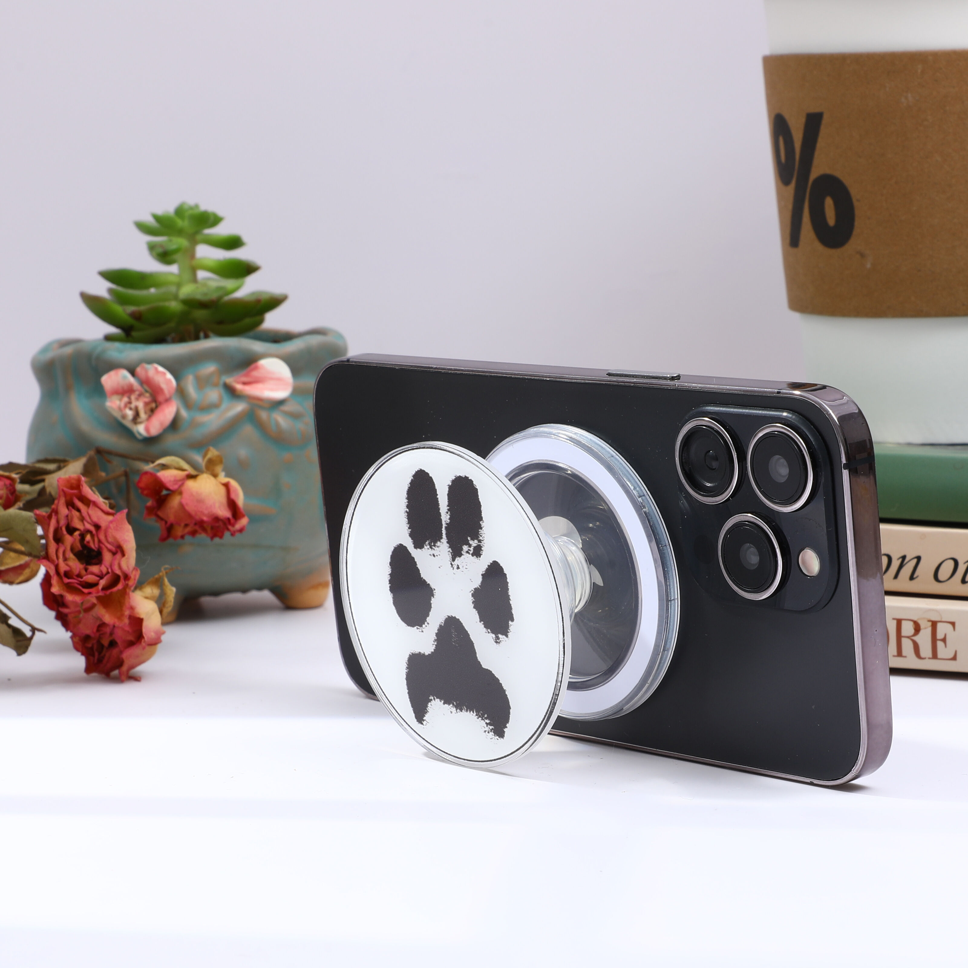 Personalized Mobile Phone Holder Custom Paw Print Creative Gift For Pet Lovers