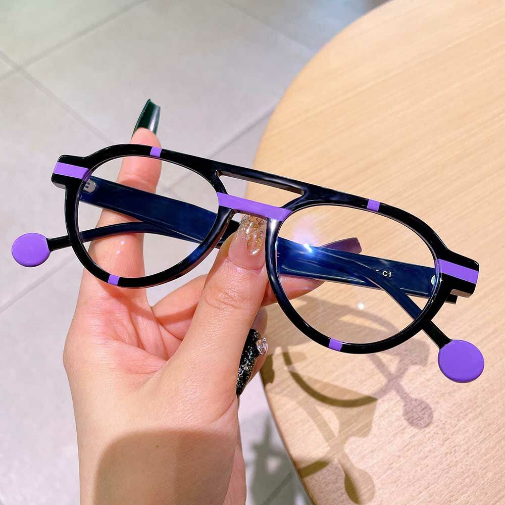 Leonard Aviator Black Glasses