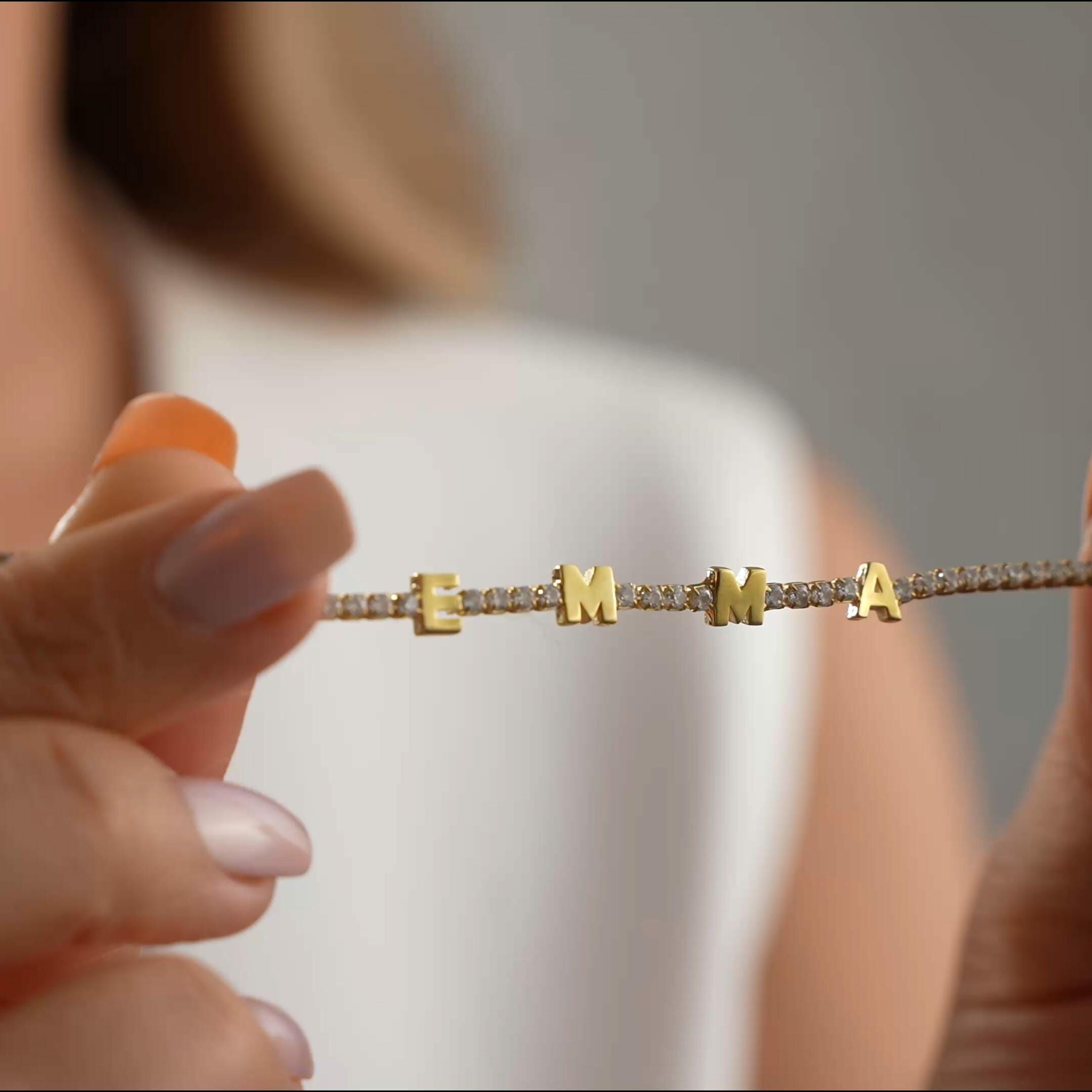 Personalized Letter Necklace with Diamonds Exquisite Gift for Wife