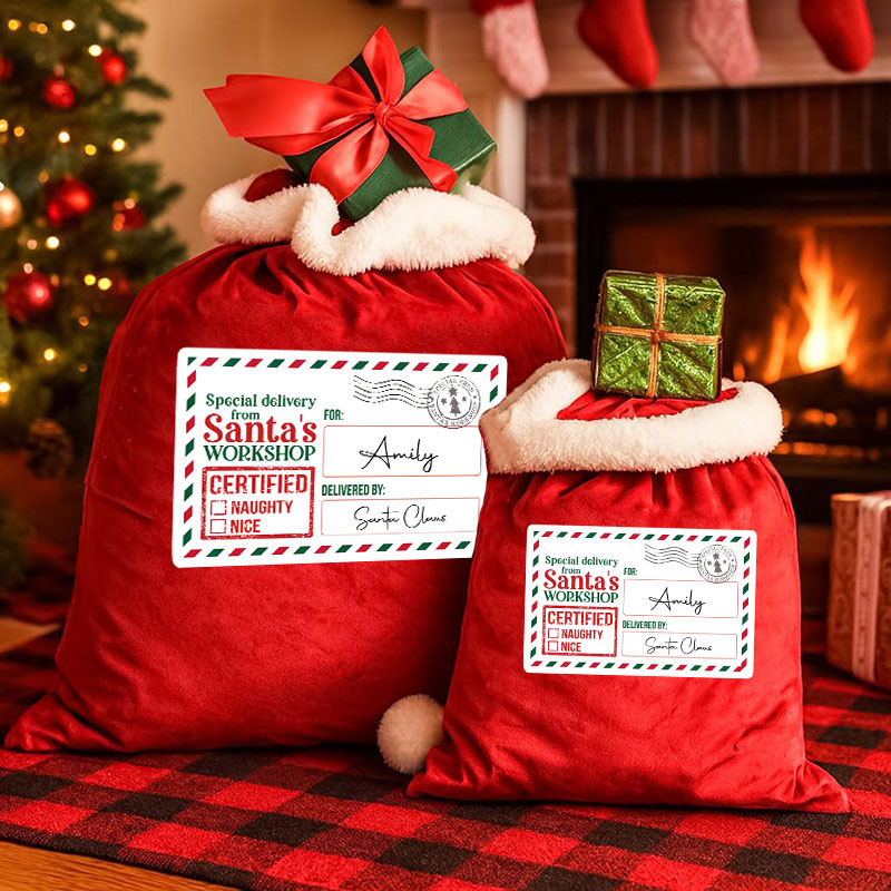 Sacs cadeaux de Noël personnalisés avec prénom Cadeau chaleureux pour la famille