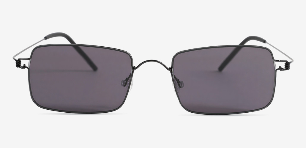 Louise Black Rectangle Sunglasses