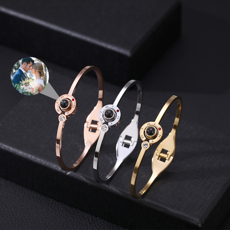 サークル 投影 写真 写真入れ ブレスレット カスタマイズ