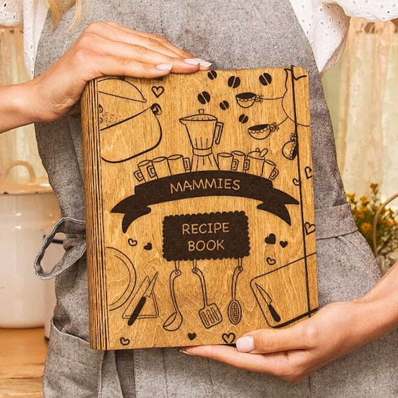 Personalized Recipe Book Custom Varied Kitchen Supplies Cover Gift for Dear Mom