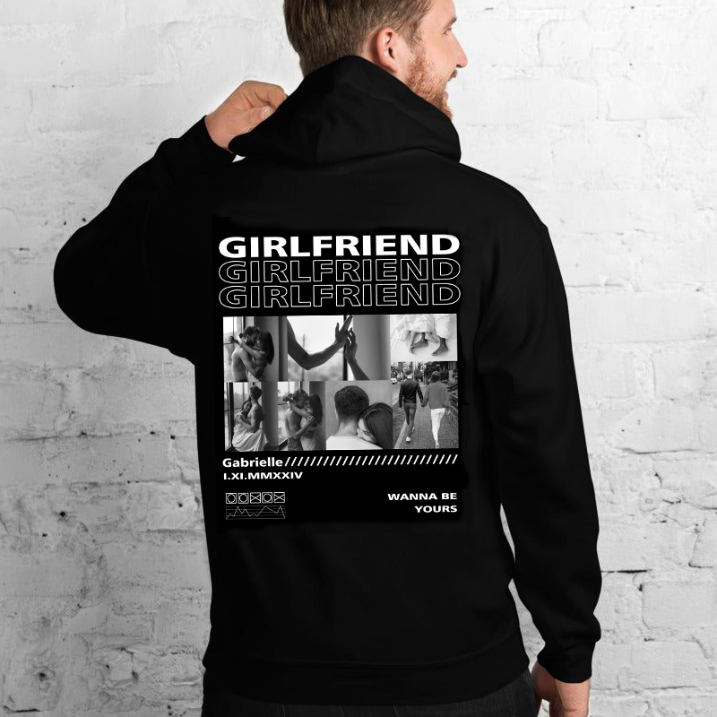 Sweat à capuche personnalisé avec photos et message sur film Cadeau pour amoureux, coton, cadeau St Valentin