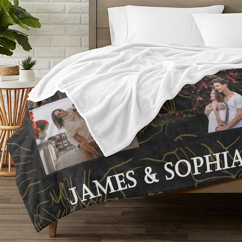 Personalized Photo Blanket Sweet Gift for Couple