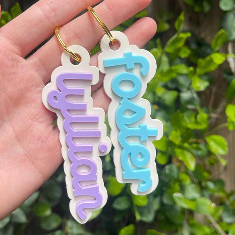 Personalized 3D Printed Keychain With Custom Name Simple Bag Pendant