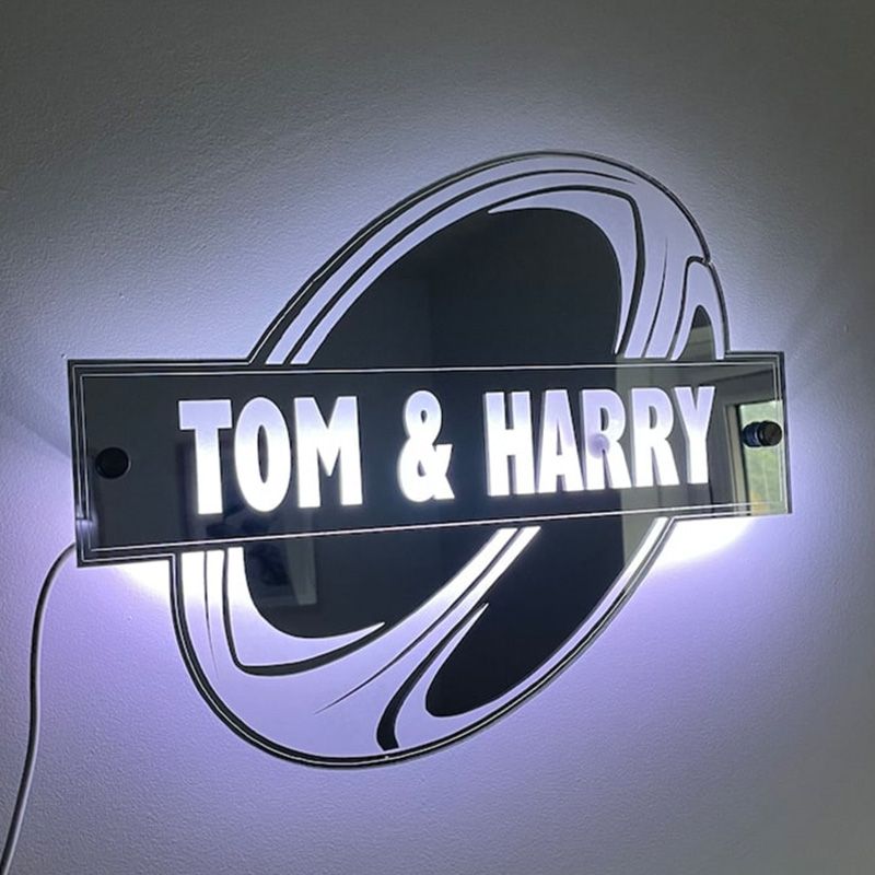 Personalized Rugby Mirror Lights With Custom Names For Sports Enthusiasts