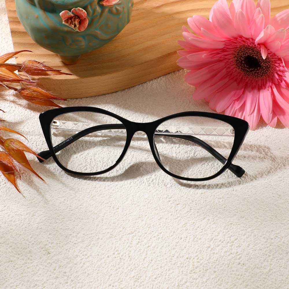 Minnie Cat Eye Schwarze Brille