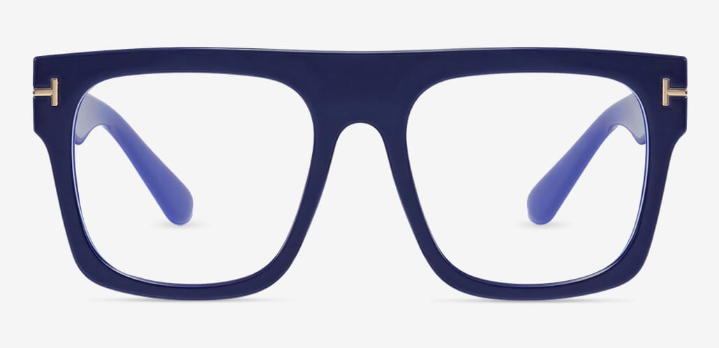 Vibrant Lunettes Carrées Bleues
