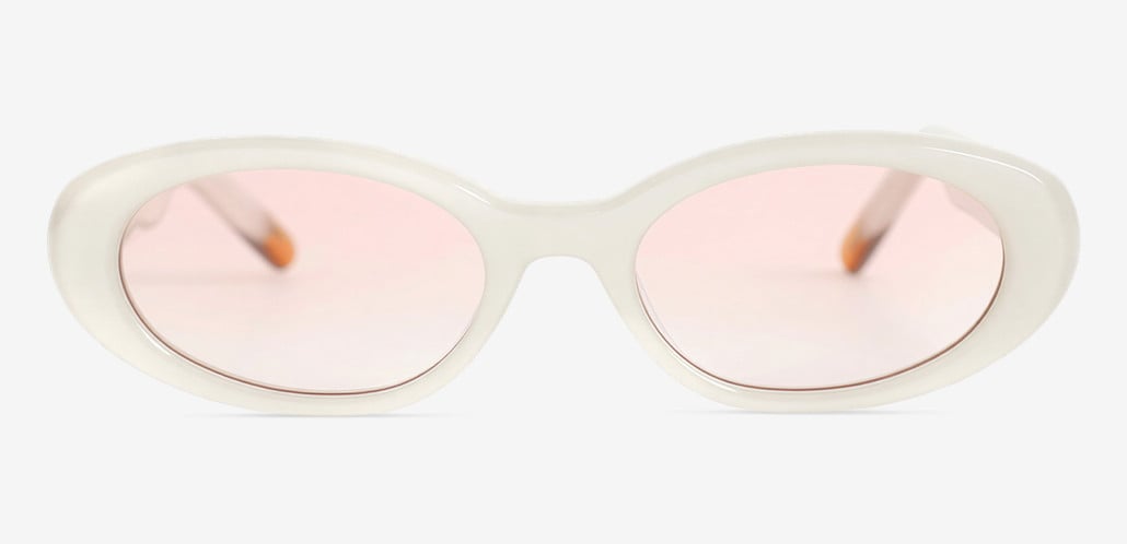 Hannah Lunettes de soleil Ovales Blanches