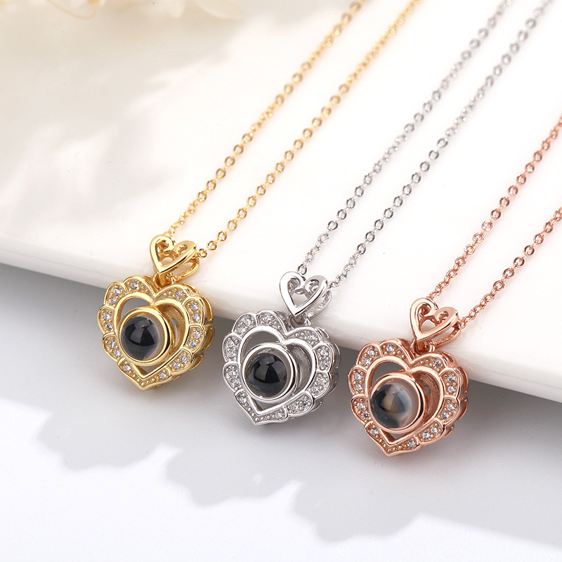 Collane Proiezione Foto Dentro con Ciondolo Cuore