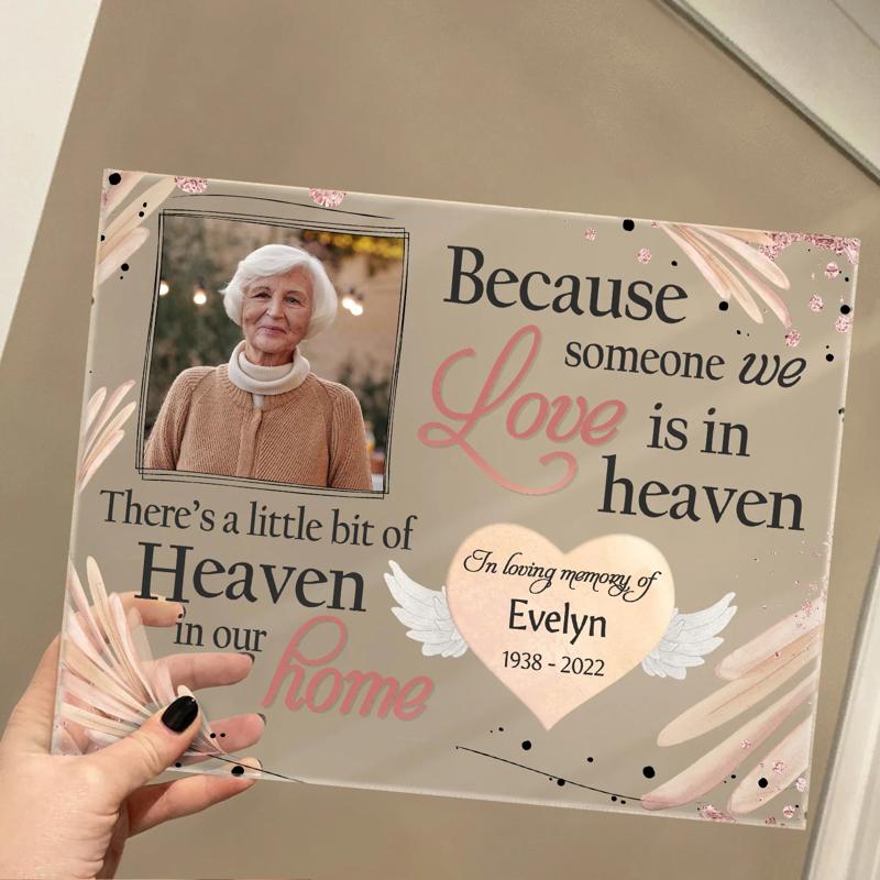 Personalized Acrylic Photo Plaque Someone We Love Is In Heaven Gift In Memory of Loved One