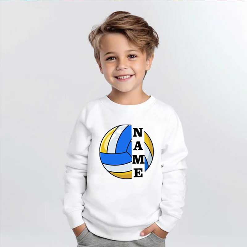 Felpe personalizzate per bambini con etichette personalizzate e grafica della pallavolo per i fanatici dello sport