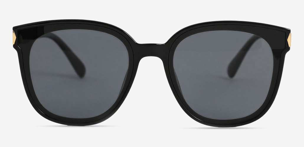 Leo Black Square Sunglasses