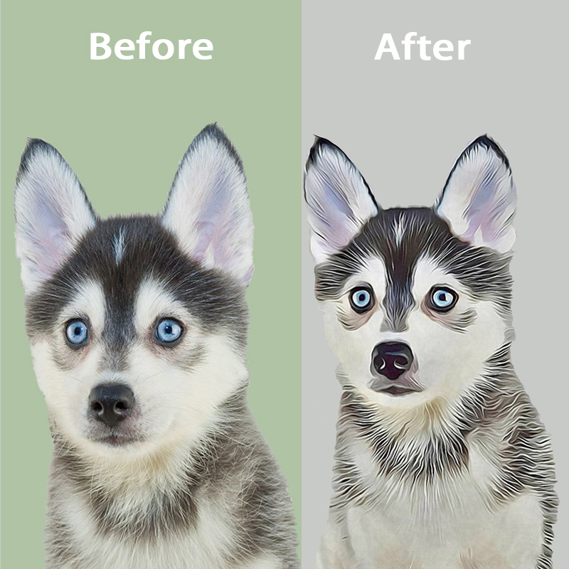 犬 猫 ペット 名入れ 写真入れ ブランケット 漫画風