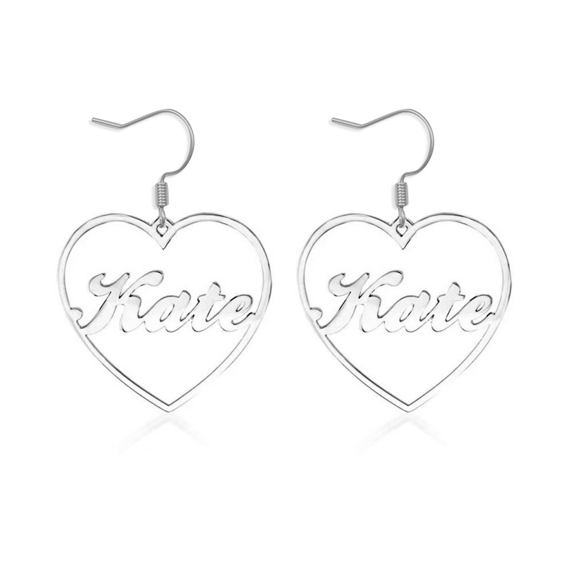 ハート ネーム ピアス 両耳用