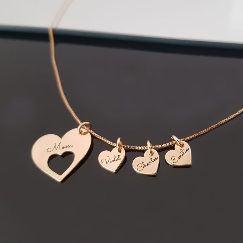 Personalized Necklace for Mom with Kids Names as Mother's day Gift