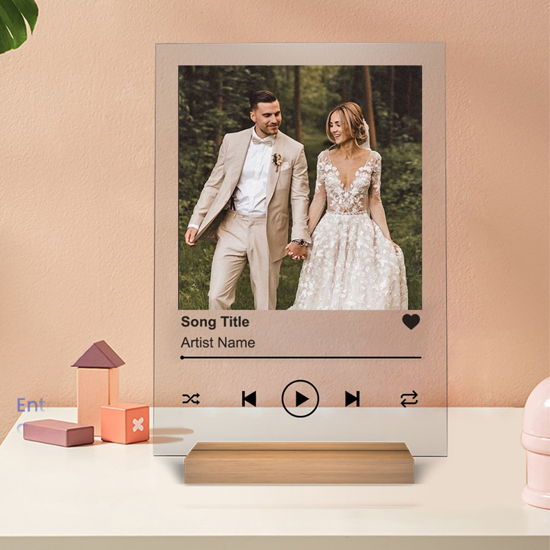 Personalized Acrylic Plaque Customized Photo and Song Name Sweet Gift for Couple