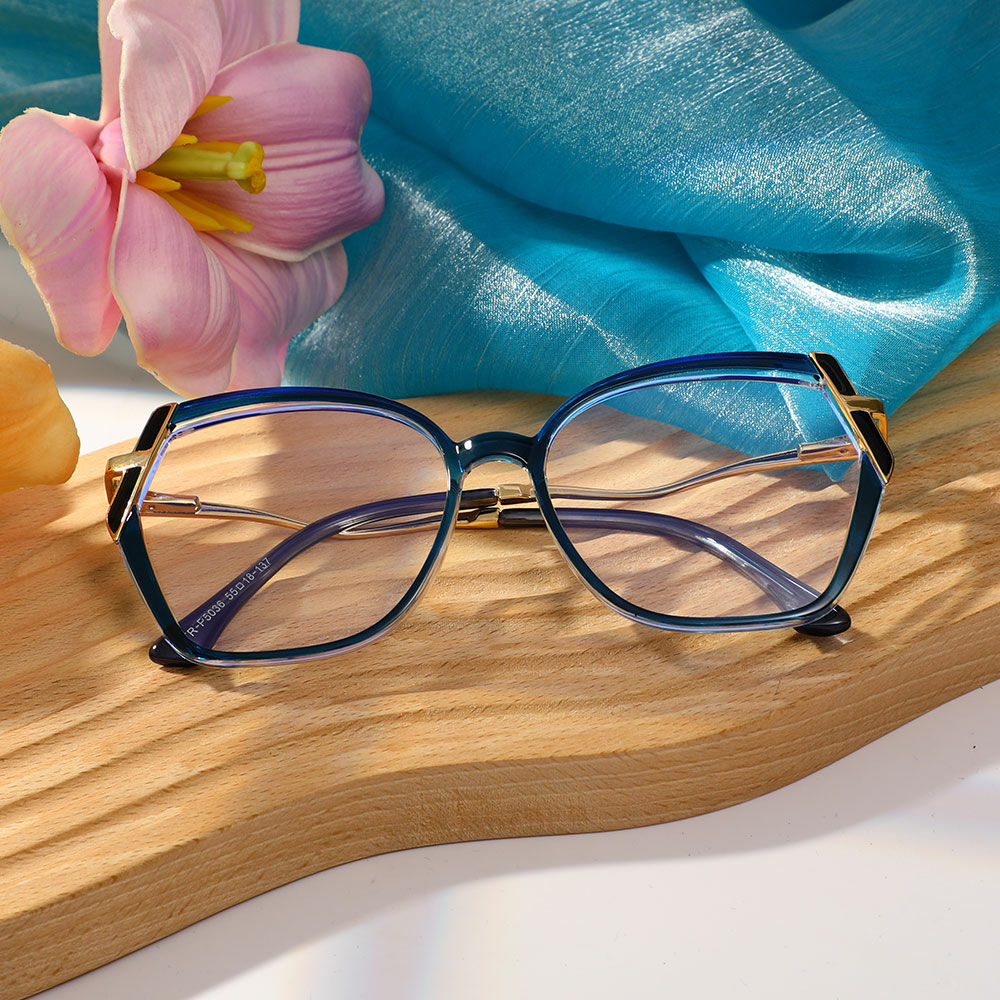 Macaula Cat Eye Blue Glasses